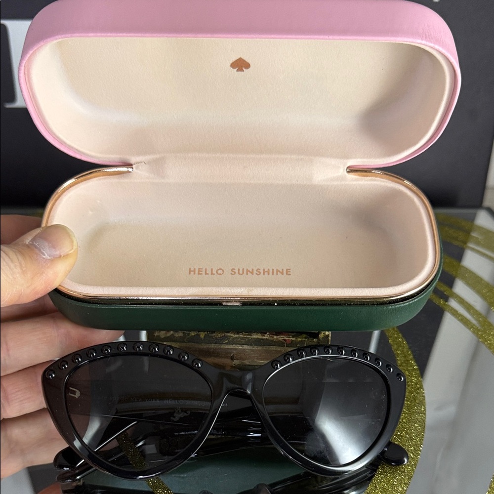 Kate Spade Black Studded Cat-Eye Sunglasses - Picture 8 of 8